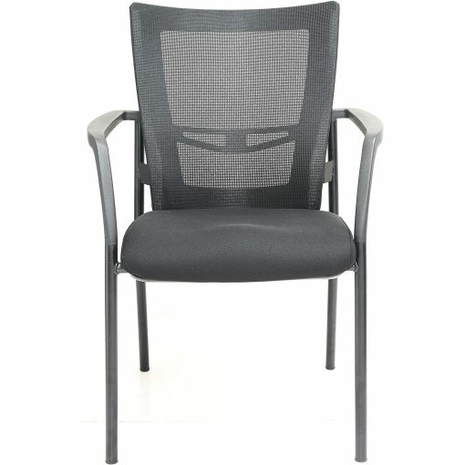 Lorell® Mesh/Fabric Mid-Back Guest Chair, Black - Image 2
