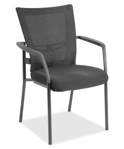 Lorell® Mesh/Fabric Mid-Back Guest Chair, Black