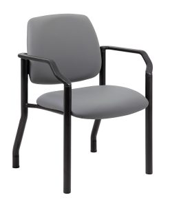 Boss Office Products Antimicrobial Vinyl Mid-Back Guest Chair, Gray 2