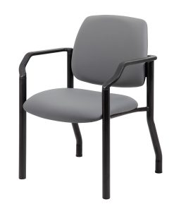 Boss Office Products Antimicrobial Vinyl Mid-Back Guest Chair, Gray