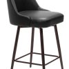 Zuo Keppel Counter-Height Stool, Black/Bronze