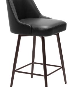 Zuo Keppel Counter-Height Stool, Black/Bronze