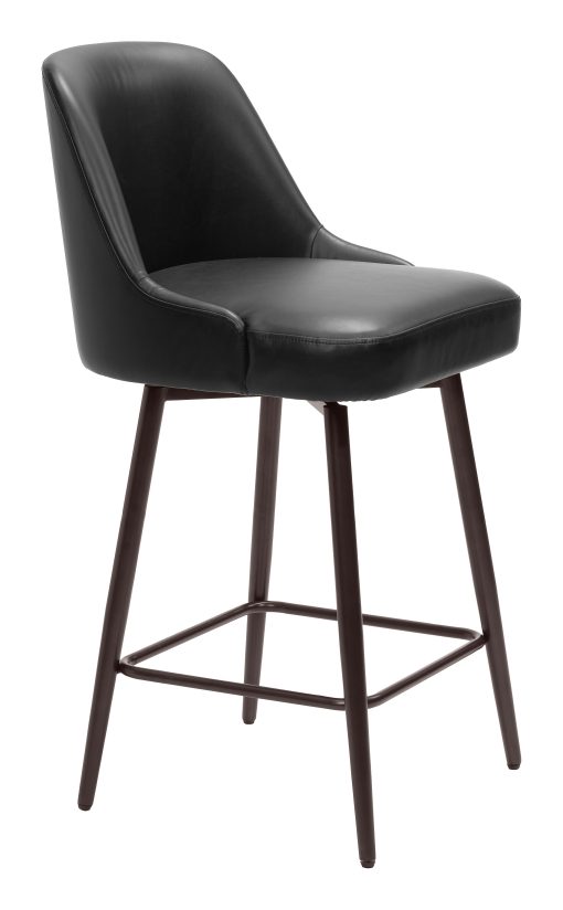Zuo Keppel Counter-Height Stool, Black/Bronze