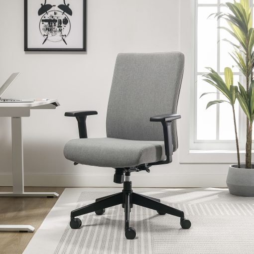 Serta® Commercial Eco-2000 Ergonomic Fabric Mid-Back Task Chair, Gray - Image 2