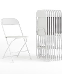 Flash Furniture Hercules Premium Folding Chairs, Set Of 10 Folding Chairs, White