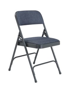 National Public Seating 2200 2-Hinge Folding Chairs, Blue/Char-Blue, Set Of 4 Chairs 2