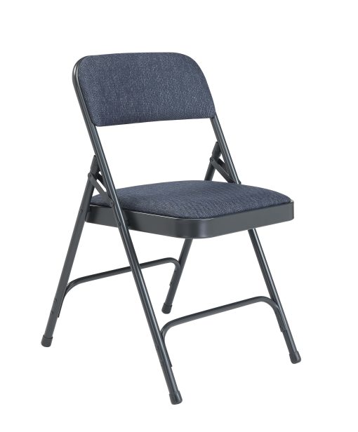 National Public Seating 2200 2-Hinge Folding Chairs, Blue/Char-Blue, Set Of 4 Chairs - Image 2