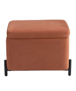 Lifestyle Solutions Kansas Small Storage Ottoman, 24"W x 16"D x 18"H, Rust