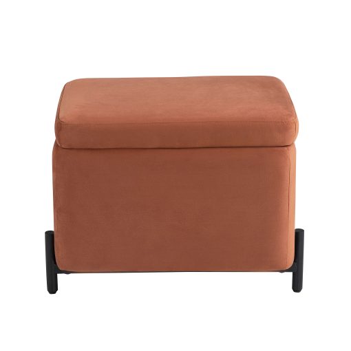Lifestyle Solutions Kansas Small Storage Ottoman, 24"W x 16"D x 18"H, Rust
