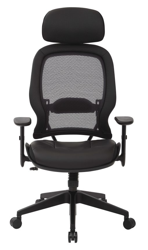 Office Star™ Professional AirGrid Bonded Leather High-Back Executive Chair, Black - Image 2
