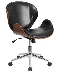 Flash Furniture Mid-Back Swivel Conference Chair, Black/Silver 2