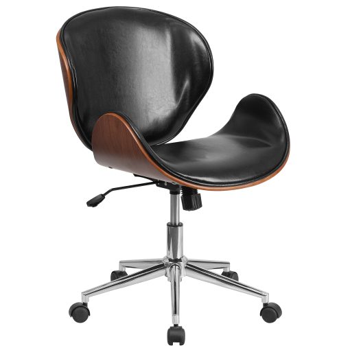 Flash Furniture Mid-Back Swivel Conference Chair, Black/Silver - Image 2