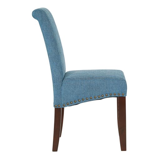Office Star Parsons Fabric Dining Accent Chair, Antique Bronze/Navy - Image 2