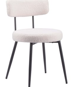 Zuo Blanca Dining Accent Chairs, Ivory, Set Of 2 Chairs 2