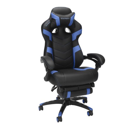 RESPAWN 110 Pro Gaming Chair, With Footrest & Headrest Pillow, Blue, RSP110V2BLU