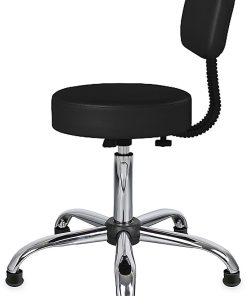 Boss Office Products Antimicrobial Medical Stool With Back, Black 2