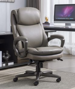 Serta Smart Layers Arlington AIR Ergonomic Bonded Leather High-Back Executive Chair, Taupe