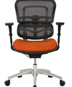 WorkPro® 12000 Series Ergonomic Mesh/Premium Fabric Mid-Back Chair, Black/Tangerine, BIFMA Compliant 2