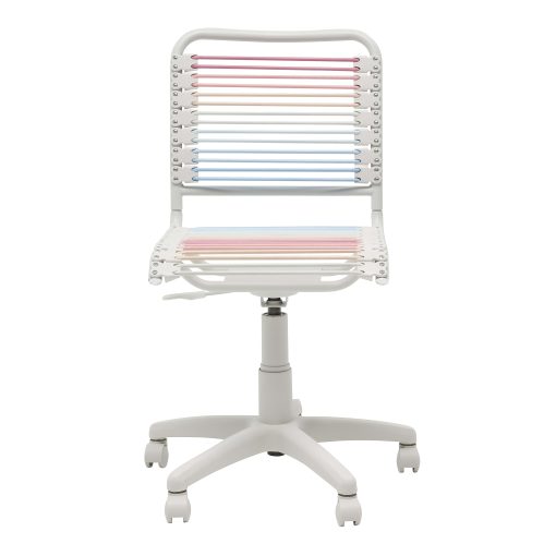 Eurostyle Round Bungie Fabric Low-Back Office Task Chair, Blush-Blue Ombre/White