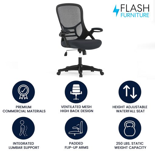 Flash Furniture Porter Ergonomic Mesh High-Back Office Chair, Gray - Image 2