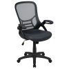 Boss Office Products Flip Arm Mesh Drafting Stool With Back, Black 3
