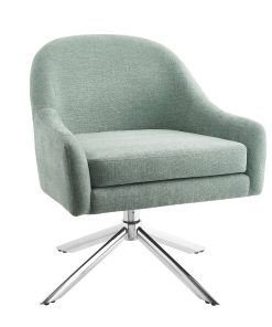 Linon Tydle Swivel Accent Chair, Seafoam/Chrome 2