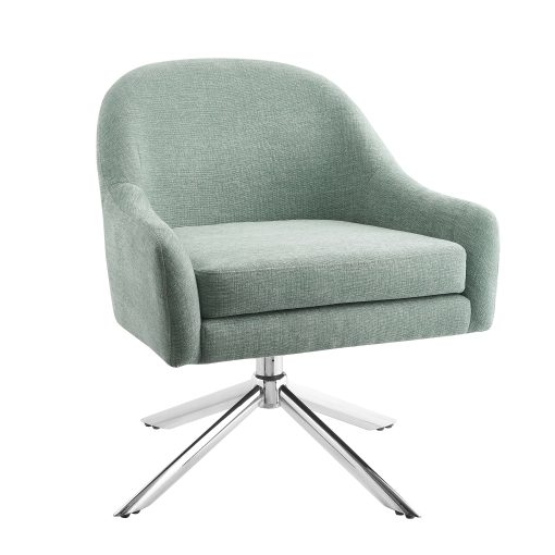 Linon Tydle Swivel Accent Chair, Seafoam/Chrome - Image 2