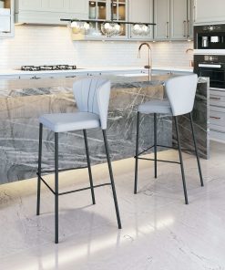 Zuo Linz Barstools, Gray, Set Of 2 Barstools 2