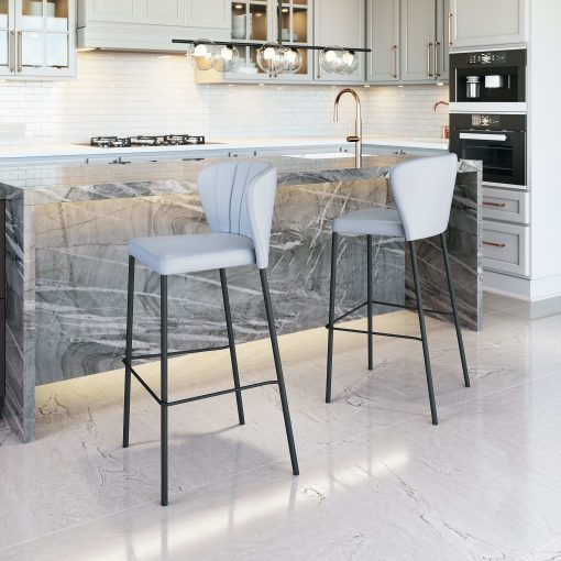 Zuo Linz Barstools, Gray, Set Of 2 Barstools - Image 2