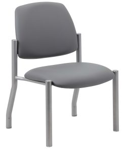 Boss Office Products Vinyl Mid-Back Armless Guest Chair, Gray 2