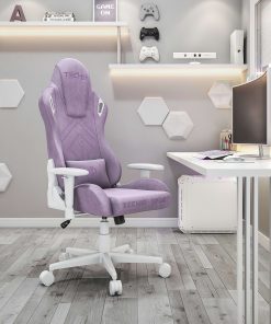 Techni Sport Ergonomic Velvet Computer Gaming Chair, Purple 2