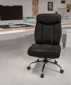 Flash Furniture Hercules Big & Tall High-Back Ergonomic LeatherSoft™ Faux Leather Office Chair With Full Headrest And Chrome Base, Black
