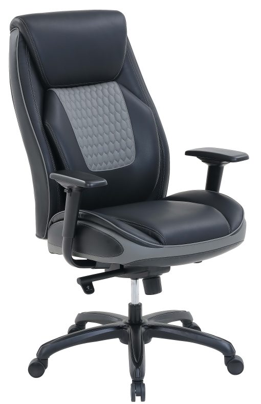 Shaquille O'Neal™ Nereus Ergonomic Bonded Leather High-Back Executive Office Chair, Black