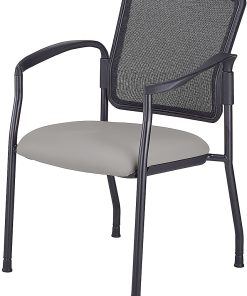 WorkPro® Spectrum Series Mesh/Vinyl Stacking Guest Chair With Antimicrobial Protection, With Arms, Gray, Set Of 2 Chairs, BIFMA Compliant 2