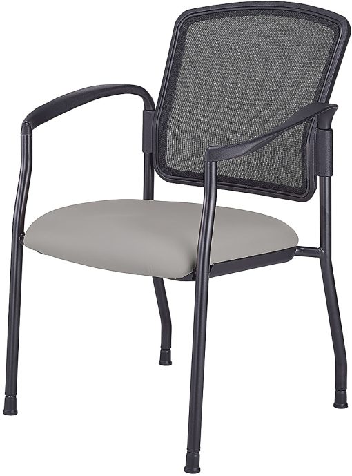 WorkPro® Spectrum Series Mesh/Vinyl Stacking Guest Chair With Antimicrobial Protection, With Arms, Gray, Set Of 2 Chairs, BIFMA Compliant - Image 2