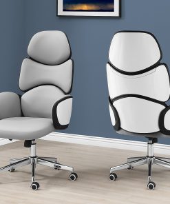 Monarch Specialties Arie Ergonomic Faux Leather High-Back Office Chair, White 2