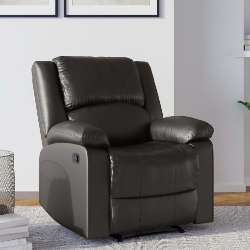 Relax A Lounger Price Faux Leather Manual Recliner, Java - Image 2