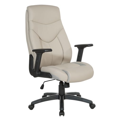 Office Star™ Ergonomic Leather High-Back Executive Office Chair, Taupe - Image 2