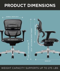 WorkPro® 12000 V2 Series Ergonomic Mesh/Fabric High-Back Office Chair, Black/Black, BIFMA Compliant, ERGOFIT2 2