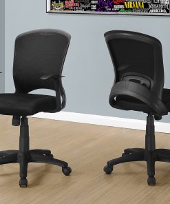 Monarch Specialties Presley Ergonomic Faux Leather Mid-Back Office Chair, Black 2