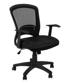 Monarch Specialties Presley Ergonomic Faux Leather Mid-Back Office Chair, Black