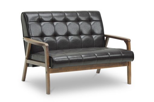 Baxton Studio Levin Loveseat, Brown - Image 2