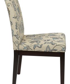 Ave Six Dakota Parsons Chair, Avignon Sky/Dark Brown 2