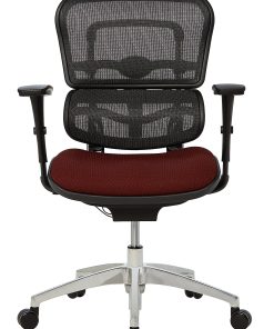 WorkPro® 12000 Series Ergonomic Mesh/Premium Fabric Mid-Back Chair, Black/Burgundy, BIFMA Compliant 2