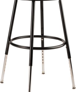 National Public Seating Adjustable Hardboard Stool, 19" - 26.5"H, Black