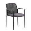 Boss Office Products Stackable Mesh Guest Chair, Gray/Black