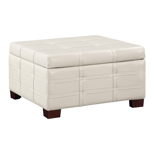Office Star™ Detour Strap Square Storage Ottoman, Cream - Image 2