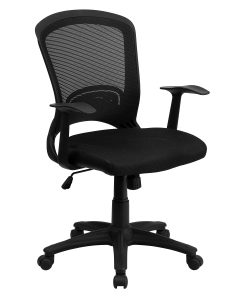 Flash Furniture Mesh Mid-Back Swivel Task Chair With Padded Seat, Black 2