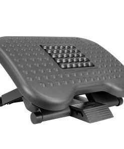 Mount-It! Under Desk Office Footrest With 3-Level Height Adjustment And Rolling Massaging Surface, 17”W x 6.75H”, Black