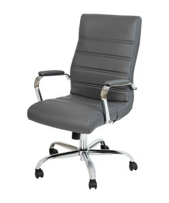 Flash Furniture LeatherSoft™ Faux Leather High-Back Office Chair, Gray/Chrome 2